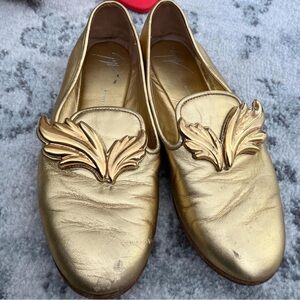 Gold Giuseppe Zanotti Loafers with Wings 🪽